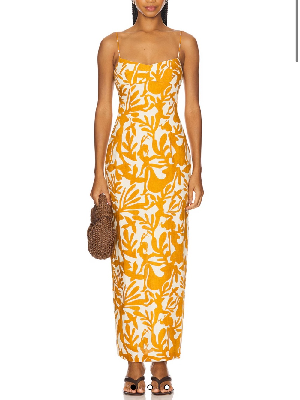Amanda Uprichard Lawrence Spaghetti-Strap Maxi Dress (Botticelli print)